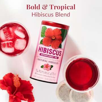 The Republic of Tea Natural Hibiscus Superflower Tea (36 Tea Bags)