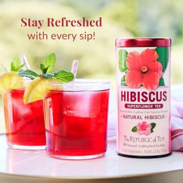 The Republic of Tea Natural Hibiscus Superflower Tea (36 Tea Bags)