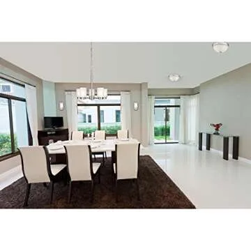 Westinghouse 6227400 Sylvestre Five-Light Interior Chandelier, Brushed Nickel Finish with Frosted Seeded Glass, 5