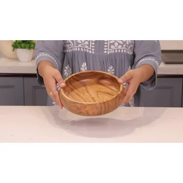 Lavaux Designs Acacia Wooden Salad Bowls - Durable and Elegant