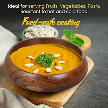 Lavaux Designs Acacia Wooden Salad Bowls - Durable and Elegant