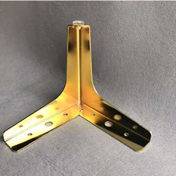 Hyever Metal Sofa Legs Furniture Replacement Leg Golden Sofa Feet Heavy Duty Triangle Cabinet Feet S...