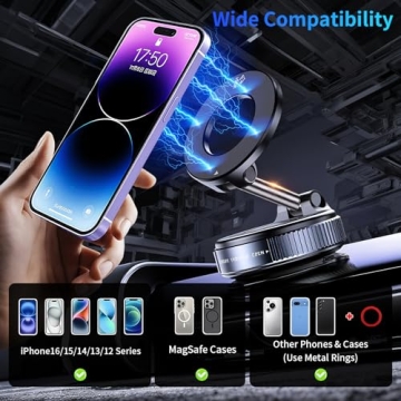 YAOKEEP Vacuum Magnetic Car Phone Holder for All Smartphones