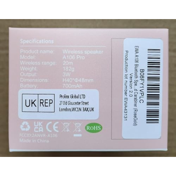 EWA A106 Portable Mini Bluetooth Speaker, Enhanced Bass and High Definition Sound, Portable Design, for iPhone, iPad,Nexus,Laptops and More (Rosegold)