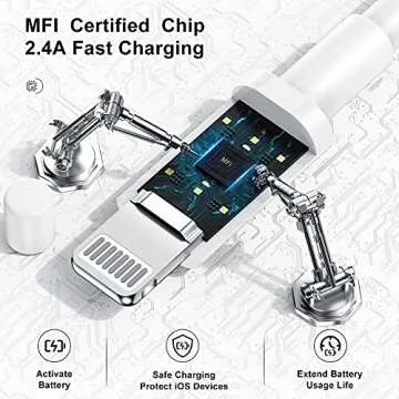 10ft iPhone Charger, [Apple Certified] Long Apple Charging Cord,10 Feet Original Lightning to USB Cable,10 Foot iPhone Charging Cable for iPhone 14 Pro Max/14/13 Pro/12 Mini/11/XS/XR/8/7/6S/5/SE,iPad