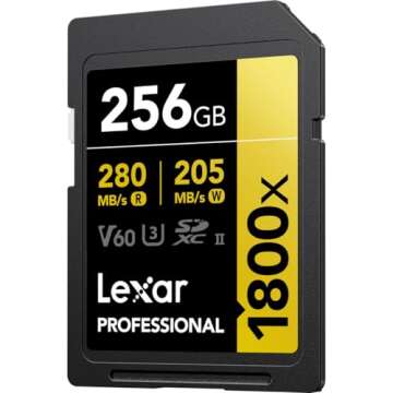 Lexar Gold Series Professional 1800x 256GB UHS-II SDXC Memory Card, 2-Pack