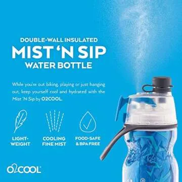 O2COOL Arctic Squeeze Mist 'N Sip Bottle - Refreshing Hydration