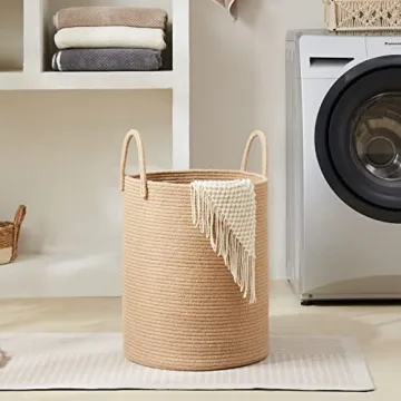 Fiona's Eco-Friendly Jute Laundry Hamper for Stylish Storage