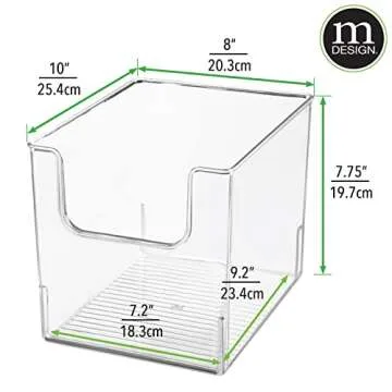 mDesign Open Front Plastic Toy Storage Organizer Bin with Labels - Container for Nursery, Kids Bedroom, Drawer, Dresser, or Playroom Closet - Ligne Collection - Includes 8 Bins + 24 Labels - Clear