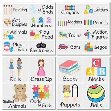 mDesign Open Front Plastic Toy Storage Organizer Bin with Labels - Container for Nursery, Kids Bedroom, Drawer, Dresser, or Playroom Closet - Ligne Collection - Includes 8 Bins + 24 Labels - Clear