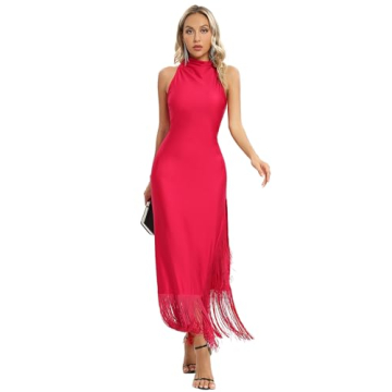 Aigeman Flapper Dress 1920s Gatsby Halter Evening Wear