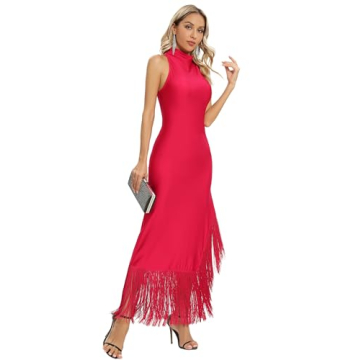 Aigeman Flapper Dress 1920s Gatsby Halter Evening Wear