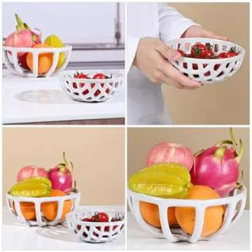 Cabilock Ceramic Fruit Basket Bowls for Kitchen Decor