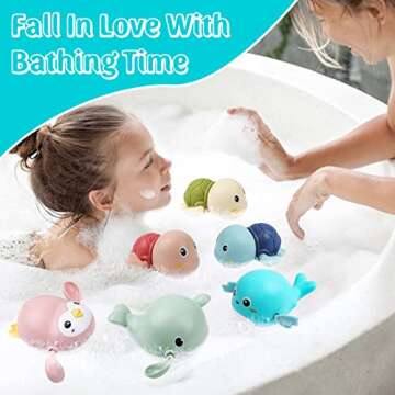 Cute Swimming Bath Toys for Toddlers, New Born Baby Bathtub Water Toys, Preschool Toddler Pool Toy