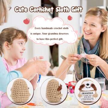 MBL Handmade Crochet Sloth Gift for Grandma's Special Day