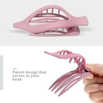 French Flat Hair Clips for Women - 6Pcs Flat Hair Claws for Thin Thick Hair Strong Hold No Slip Grip Hair Claw Clips for Women Girls (Matte Bright color(L:4.6 IN, W:1.97IN))