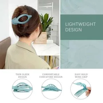 French Flat Hair Clips for Women - 6Pcs Flat Hair Claws for Thin Thick Hair Strong Hold No Slip Grip Hair Claw Clips for Women Girls (Matte Bright color(L:4.6 IN, W:1.97IN))