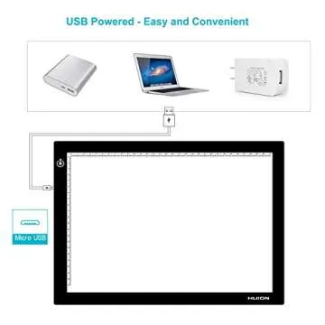 HUION L4S LED Light Box A4 Ultra-Thin USB Powered Adjustable Light Pad for Tracing
