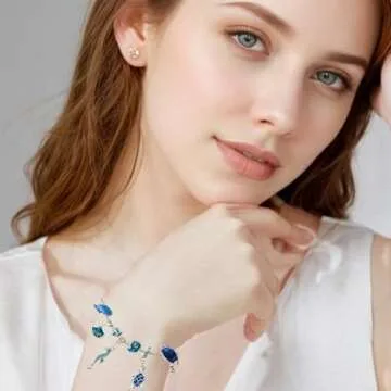 Yehuaa Ocean Charm Beaded Bracelet Small Fish Sea Turtle Octopus Dolphin Shell Starfish Tropical Marine Life Charm for Women Beach Vacation Jewelry Bracelet (Ocean)