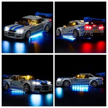 Kyglaring LED Lighting Kit (No Model) Designed for Lego 2 Fast 2 Furious Nissan Skyline GT-R (R34) 7...