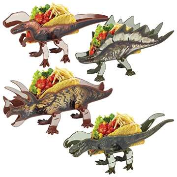 NachoSaurus and Ferocious Feast Bundle- Set of 4 Foldable Taco Holders and One Original Nachosaurus