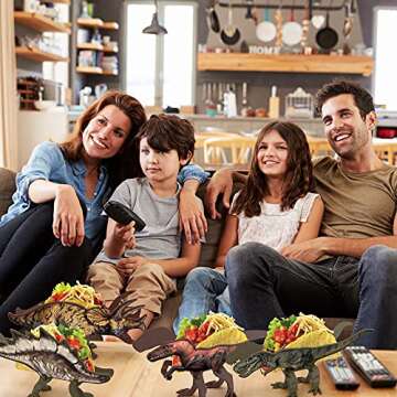 NachoSaurus and Ferocious Feast Bundle- Set of 4 Foldable Taco Holders and One Original Nachosaurus