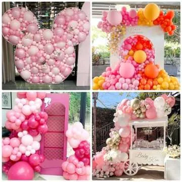 RUBFAC Pink Balloons 129pcs Light Pastel Pink Balloon Different Sizes 18 12 10 5 Inch for Valentine's Day Birthday Wedding Anniversary Baby Shower Garland Arch Party Decoration