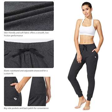 Baleaf Women's Cotton Joggers with Pockets in Charcoal