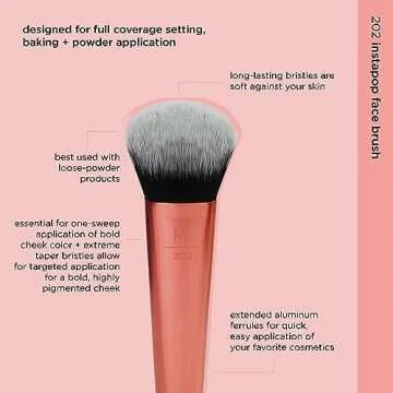 Real Techniques InstaPop Face Brush for Flawless Makeup