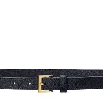Lauren Ralph Lauren Pebbled Leather Skinny Belt - Unisex Belt - Leather Construction - Single-prong ...