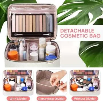 HXLGMD Large Makeup Bag - Travel Cosmetic Organizer