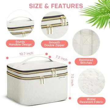 HXLGMD Large Makeup Bag - Travel Cosmetic Organizer