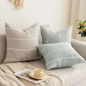 vctops Rustic Striped Pillow Cover for Comfortable Decor