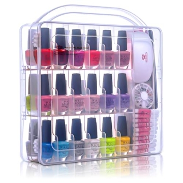 Makartt Nail Polish Organizer: Durable 36-Bottle Storage Case with Clear View