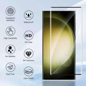 SURFCUZ [2+2 Pack] Galaxy S22 Ultra 5G Tempered Glass Protection