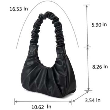 CYHTWSDJ fashionable for Women cute Hobo Tote handbag mini clutch with zipper (Black)