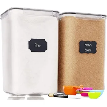 Chef's Path Extra Large Food Storage Containers with Lids Airtight (6.5L|220 Oz|2 Pack) for Flour, S...