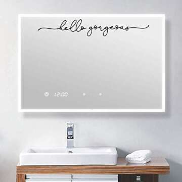 Hello Gorgeous Mirror Decal for Bathroom Decor