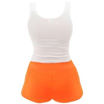 Ripple Junction Hooters Girl Classic Waitress Role Play Costume Uniform Outfit w/Tank Top Shorts Adu...