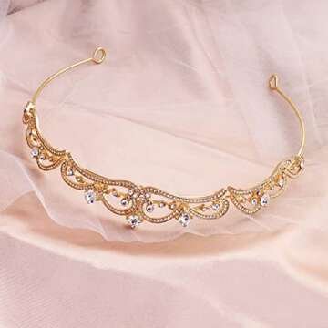 Uongeod Rhinestone Crown for Women and Girls - Elegant Tiara