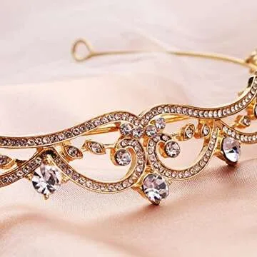 Uongeod Rhinestone Crown for Women and Girls - Elegant Tiara