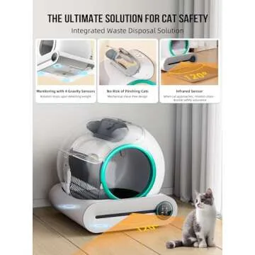 EXPEDMAN Self Cleaning Cat Litter Box, Automatic Cat Litter Box with Mat & Liners, 65L+9L Large Capacity Self Cleaning Litter Box, APP Control/Suitable for Multiple Cats - Green