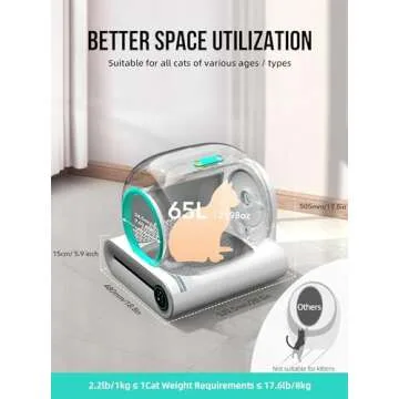 EXPEDMAN Self Cleaning Cat Litter Box, Automatic Cat Litter Box with Mat & Liners, 65L+9L Large Capacity Self Cleaning Litter Box, APP Control/Suitable for Multiple Cats - Green