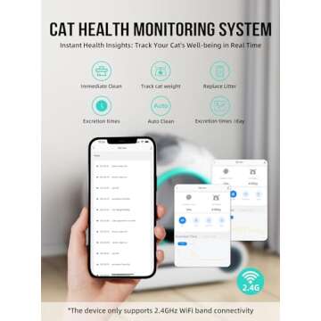 EXPEDMAN Self Cleaning Cat Litter Box, Automatic Cat Litter Box with Mat & Liners, 65L+9L Large Capacity Self Cleaning Litter Box, APP Control/Suitable for Multiple Cats - Green