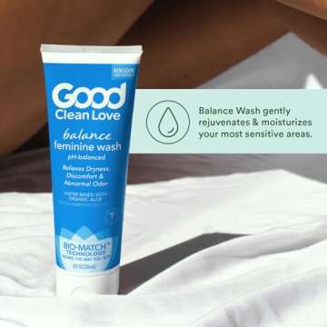 Good Clean Love Balance Feminine Wash, pH-Balanced Vaginal Moisturizer Soap for Women with Natural Ingredients, Gentle Cleansing Feminine Care Product, Reduces Vaginal Dryness & Odor, 8 Oz