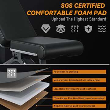 LINBOLUSA Adjustable Weight Bench - Versatile Workout Solution