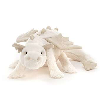 Jellycat Snow Dragon Stuffed Animal, Large 19.5 inches - Mythical Plush Toy - Classic Children's Gif...