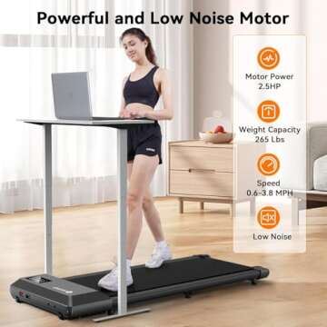 DeerRun 2024 Upgrade Walking Pad - Raceable Smart Under Desk Treadmill with Rewards Program, Quick Setup, 2.5HP, APP/Remote Control, LED Display, 300 lbs Capacity