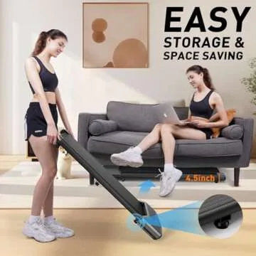 DeerRun 2024 Upgrade Walking Pad - Raceable Smart Under Desk Treadmill with Rewards Program, Quick Setup, 2.5HP, APP/Remote Control, LED Display, 300 lbs Capacity