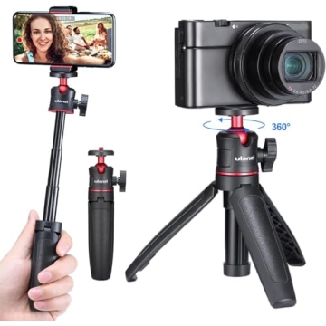 ULANZI MT-08 Extension Pole Tripod, Mini Selfie Stick Tripod Stand Handle Grip for Webcam iPhone 11 ...